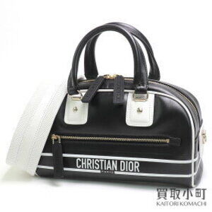 Dior Vibe Bowling Bag Black Leather Shoulder Handbag Boston